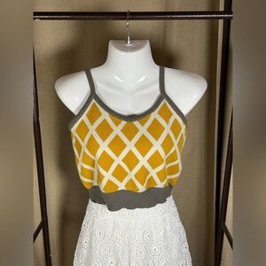 Yellow and Gray Women's Top